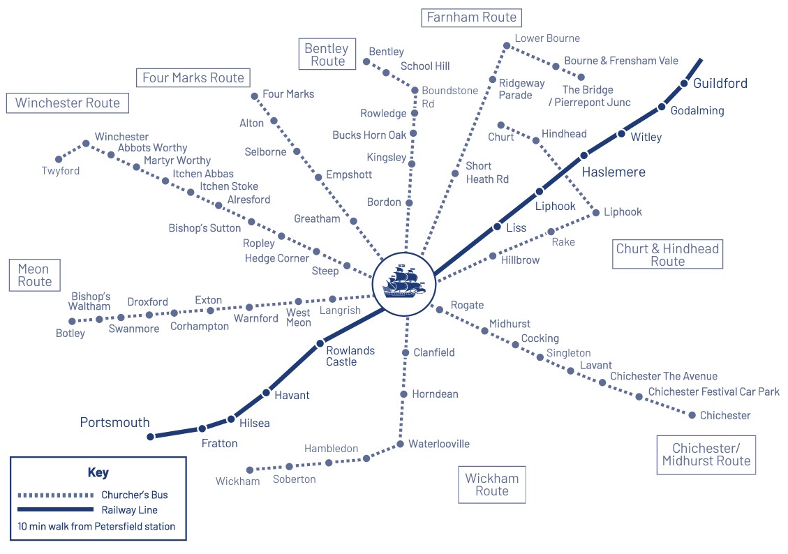 Churcher's College Senior School Bus Route Map